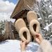Cedar Woven Handmade Boken Snow Boots, Women's Velvet Warm Fur Short Boots_vogvips.com