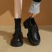 Simulated Cowhide Loafers For Women, Suitable For Business And Casual Wear, One-piece Slip-on Leather Shoes With Soft Sole, Casual Shoes_vogvips.com