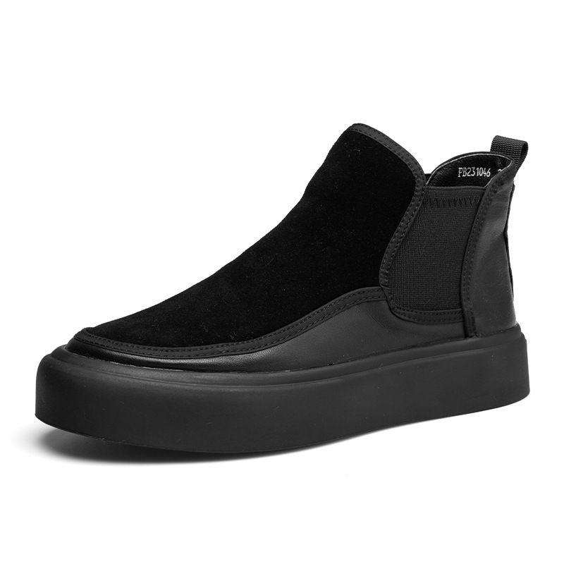 European Warm Series New High-top Martin For Men With Fleece, Casual Short Boots, British Style Boots_vogvips.com