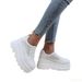 NEW White Wedge Sneakers Breathable Hollow Thick Platform Heel Pumps Shoes Women Heels_vogvips.com