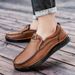 Men's Slip-On Casual Leather Shoes, Men's Soft Sole Lightweight Loafers, Easy-Wear Moccasins 8189_vogvips.com