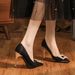 9888A-069 Satin Rhinestone Square Buckle Stiletto Elegant Women's High Heels Shoes Wedding Banquet Dress_vogvips.com