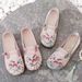 Women's Summer Slip-On Shoes Soft Sole Comfortable Breathable Embroidered Ethnic Style Old Beijing Cloth Mother's Footwear_vogvips.com