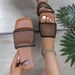 Women’s Shoes Large Size Women's Shoes Summer New Fashion One Line Square Head Mesh Flat Heel Sandals For Women_vogvips.com