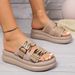 Women's Gold Thick Bottom Wedge 2025 Summer Peep Toe Chunky Platform Sandals Woman Ankle Buckle Anti Slip Beach Shoes_vogvips.com