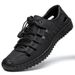 Cave 2025 Summer New Style Casual Hollow Bottom Soft Leather Non Slip Sandals Beach Men's Shoes_vogvips.com