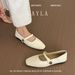 Flat Black Mary Jane For Women 2025 Spring New Round Toe Shallow Mouth One Strap Commuter Versatile Single Shoes_vogvips.com