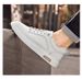 Men's Shoes Embossed Plaid Lace-free White Shoes Soft-soled Sports Shoes Casual Board Shoes Men_vogvips.com