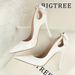3168-8 Korean Style Sexy Slimming High Stiletto Heels Shallow Mouth Pointed Toe Patent Leather Hollow Back Bowknot_vogvips.com
