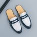 New Summer Fashion Color-blocked Half-slippers For Men's Outdoor Casual Semi-slippers Blue And White Internet Celebrity Personality Heelless Slippers_vogvips.com
