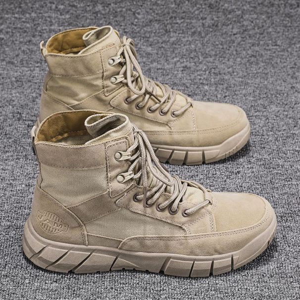 Summer Anti-slip Wear-resistant Work Safety Canvas Boots For Men, Spring And Autumn Outdoor Sports Climbing Martin Boots._vogvips.com