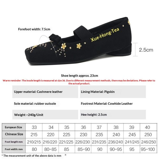 Cameido Women's Spring Mary Jane Ballet Flats With Square Toe In Suede Leather_vogvips.com