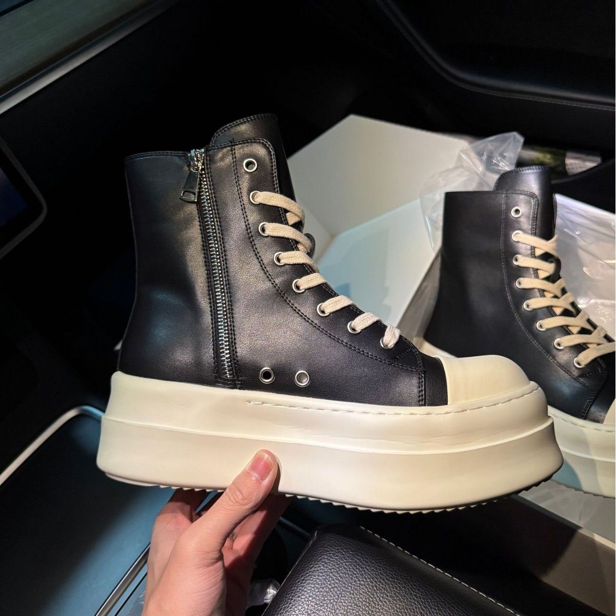 High Top New Shoes For Couples, Dark Four Season Breathable Thick Sole, High Street Trendy Board Shoes, Short Boots, Sponge Cake_vogvips.com