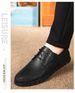 Large Size First Layer Men's Shoes Hole Casual Leather Shoes Lace-up Work Flats_vogvips.com