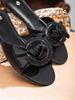 Women’s Flat Slippers With Bow & Rhinestones – Plus Size Comfort, Casual Vacation Style, Soft & Stylish Chinese Translation_vogvips.com