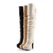 Autumn Winter Super High Over-the-Knee Round Toe Waterproof Platform Chunky Heel Plus Size 40-48 Long Boots Trendy_vogvips.com