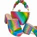 Stylish Party Shoes & Bag Set Bright colored chunky heels for daily commute weddings_vogvips.com