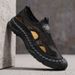 Plus-Size Handmade Stitched Mesh Shoes For Men, Summer Breathable Closed-Toe Sandals, Men's Outdoor Casual Mesh Hole Bea_vogvips.com
