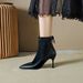 XYP-D Autumn Winter Leather Stretch Short Boots Pointed Toe Thin Heel Versatile Slimming High Heels Various Sizes_vogvips.com