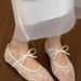 Gravity Shoe Factory 2025 Spring/Summer New White Mesh Bow Thin Single For Women With Height Increase, Mary Jane Shoes_vogvips.com
