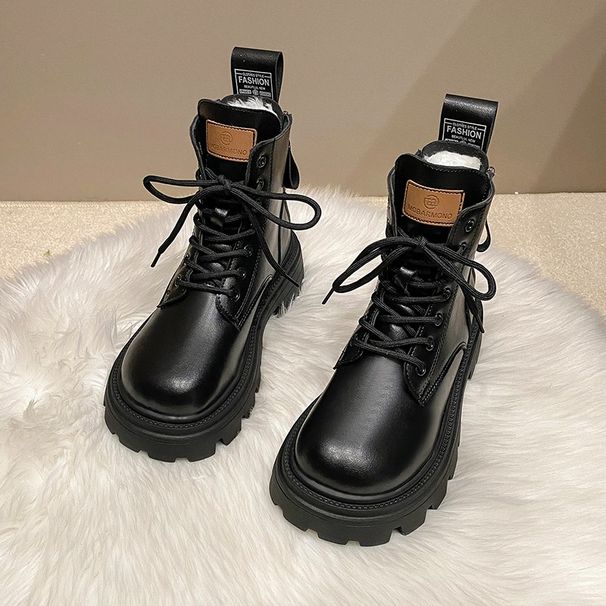 Leisure Fashion New Women's Ankle Pu Leather Boots Short Top Shoes_vogvips.com