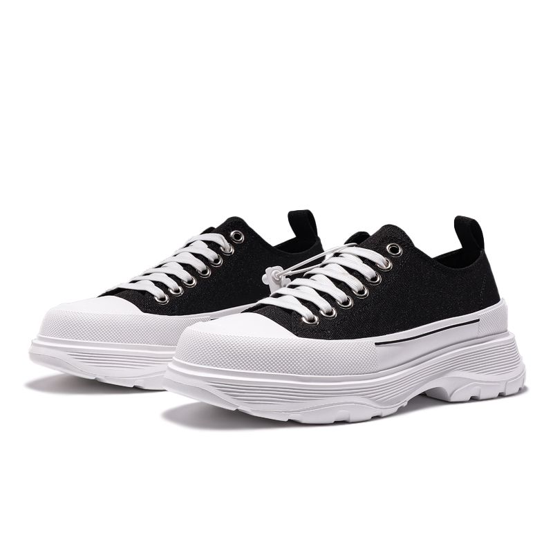 This Versatile Black And White Canvas Thick-soled Shoe Is Lightweight And Comfortable With A Soft, Creamy Sole That Doesn't Feel Stuffy_vogvips.com