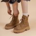 Big Yellow Boots Women 2025 New Retro Spring And Autumn Martin Boots Motorcycle Ankle Boots_vogvips.com