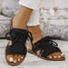 Women's plus Size Flat Sandals Summer Soft Sole Strappy Beach New Style Shoes_vogvips.com
