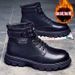 European Warm Series Men's Martin Winter New Korean Style Trendy High-top British Work Snow Boots Casual Shoes_vogvips.com