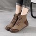 2025 Autumn Winter New Short Boots Retro Forest Round Toe Patchwork Ethnic Style Top Layer Cowhide Women's Shoes_vogvips.com