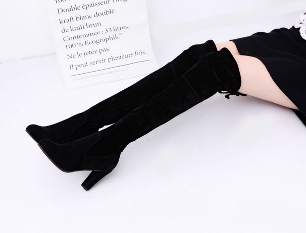 2023 Autumn Winter New Suede Thick High Heel Plus Size Over-the-Knee Long Boots For Women_vogvips.com