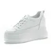Leisure Genuine Leather White Women Breathable Sneakers Heightened Platform Casual Vulcanize S Shoes_vogvips.com