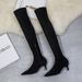 183-1 Style Simple Winter Long Thin High Heel Suede Pointed Toe Sexy Slimming Over-the-Knee Boots_vogvips.com