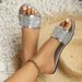 Sequin And Rhinestone Slippers For Women, 2026 Spring/summer New Model, Foreign Trade Flat Simple Casual Beach Sandals_vogvips.com