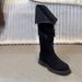 Women's Shoes Autumn And Winter New Thick Soled Strap Zipper Belt Buckle Fashion Boots High Cut Boots Women's Boots Over The Knee Two Wear Boots_vogvips.com