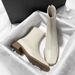 Cowhide~ Xiaoxiangfeng Skinny French Short Boots Women's Square Head Thick Heel Middle Heel Temperament Boots Niche Design British Style_vogvips.com