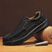 Euro Step 2025 Spring New Genuine Men's Casual Shoes Slip-On Lazy Leather Soft Sole Loafers Large Size_vogvips.com
