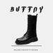 Long Overalls Boots Locomotive Knight Boots Retro Thick-soled Heightening Martin Boots_vogvips.com