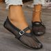 Women's Shoes Hollow Mesh Mary Jane Sandals Women's Pumps Summer Hot Style Round Toe Belt Buckle Flat Heel Single Shoes_vogvips.com