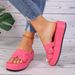SHLIANG Women Flats Slippers New Strap Rome Style High Heels Platform Sandals Summer Ladies Slippers Slides Women Zapatos De Mujer V0033_vogvips.com