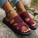 Light Foam Sole New Plus Size Slippers For Women, Flat Bottomed Casual Open Toed Beach Sandals_vogvips.com