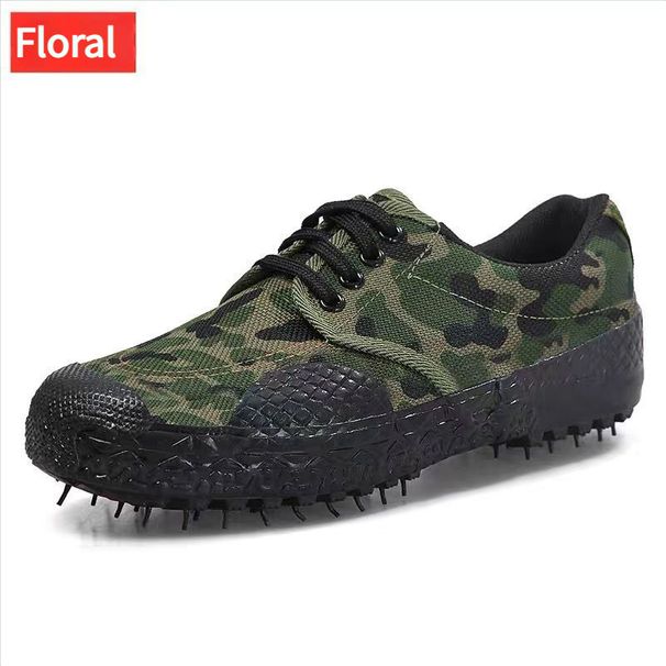 Men's Low-top Camouflage Rubber Bottom Black Labor Protective Rubber Boots Yellow Rubber Shoes For Training._vogvips.com