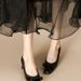 Leather Sole Nude Color Chunky Pointed-toe High Heel Women's Spring-autumn 26 New Single Shoe_vogvips.com