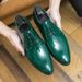 Euro Step 2025 Green Men Brogue British Style Wedding Groom New Large Size Leather Shoes_vogvips.com