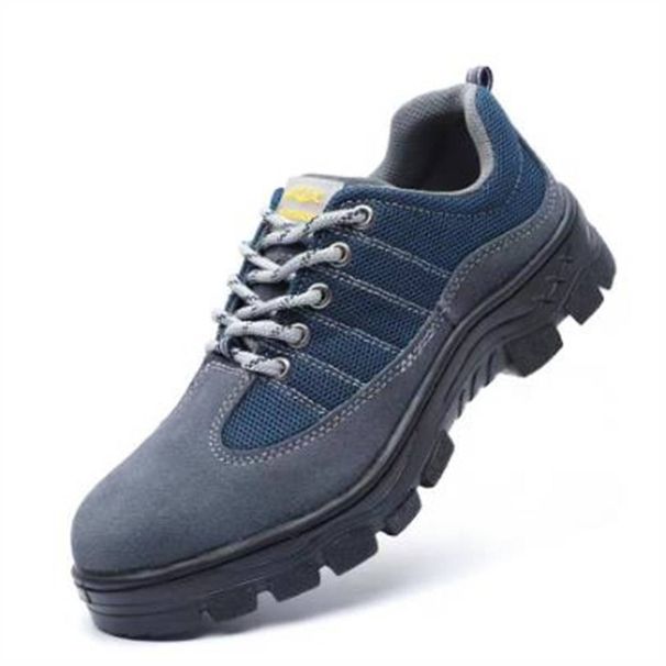 Work Footwear Men Fur-Lined Mesh Stitching Low Lace-Up Lace-Up Breathable Steel Head Anti-Smash Steel Plate Anti-Stab Wear-Resistant Safety Shoes_vogvips.com
