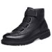 Thick-fur-lined Warm Men's Leather Slip-on Boots With Anti-slip And Wear-resistant Properties, Casual Shoes, Wool Insulation For Warmth._vogvips.com