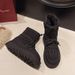 Wrinkled Thick-Soled Snow For Women 2025 Winter New Style Fleece-Lined Thickened Warm Nylon Lace-Up Northeast Ski Boots_vogvips.com