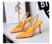 High Heels Stiletto Satin Back Empty Plain Back Strap Pointed High Heel Single Shoes Women's Shoes_vogvips.com