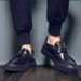 2025 Top Layer Cowhide Doudou Hand-Scraped Pattern Men's Fashion New Versatile Trendy Slip-On Leather Shoes_vogvips.com