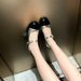 831 Huidong Yixinda 2025 Flat Mary Jane Soft Leather Shallow Mouth Round Toe Color Block Single Strap Women's Shoes_vogvips.com
